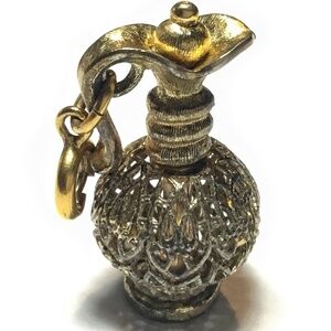 Vintage Monet Gold Tone Ewer Filigree Charm